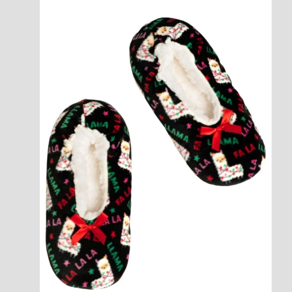 🇺🇲LLama Sherpa Slipper Socks with Grips Fuzzy Babba